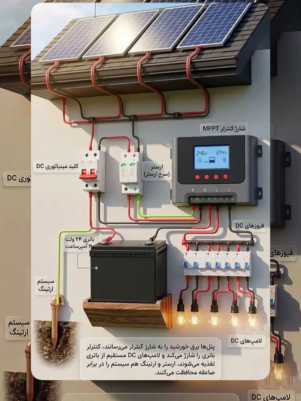 نقشه و دیاگرام سیستم خورشیدی هوپو انرژی